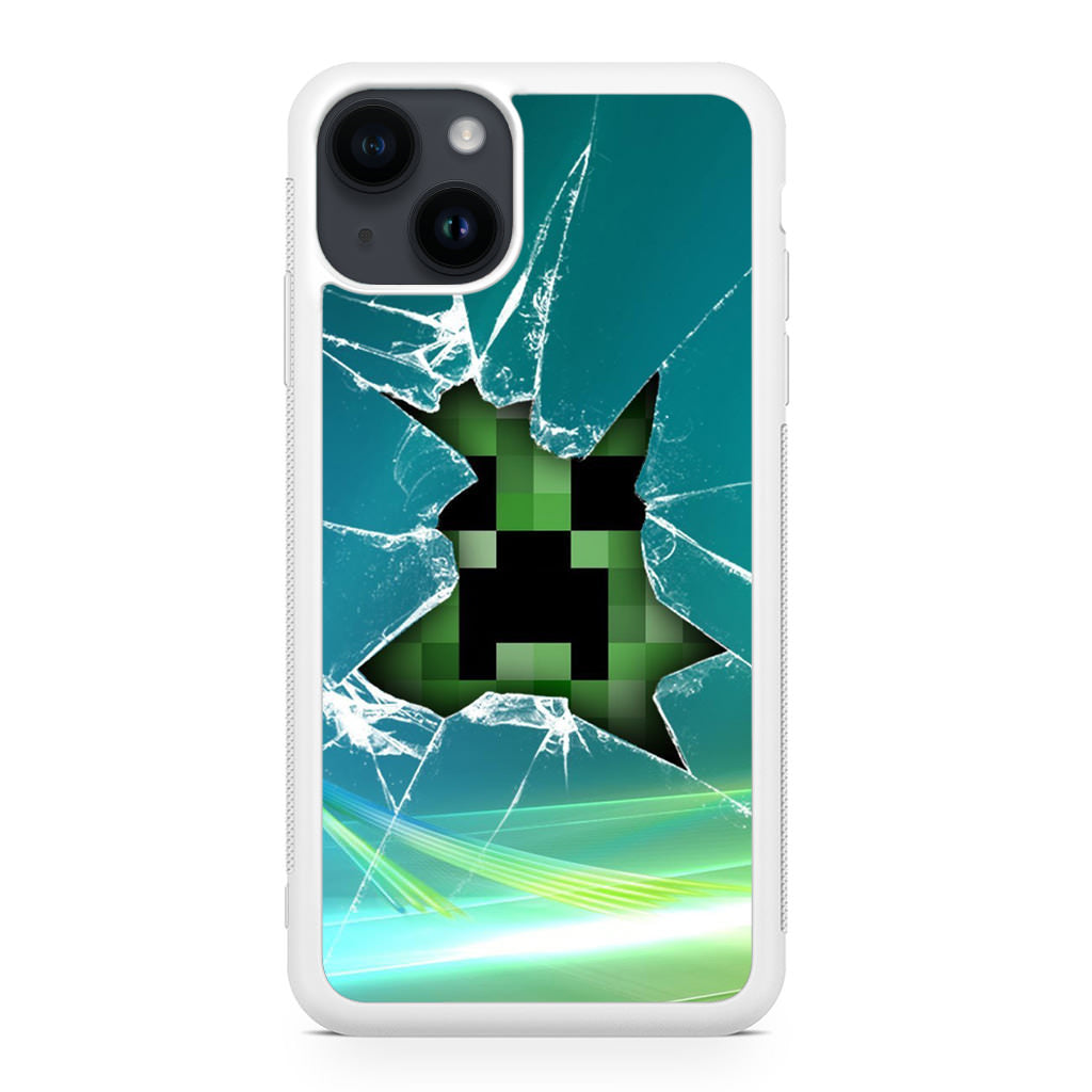 Creeper Glass Broken Green iPhone 14 / 14 Plus Case