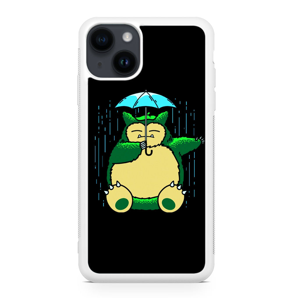 Cute Snorlax Umbrella iPhone 14 / 14 Plus Case