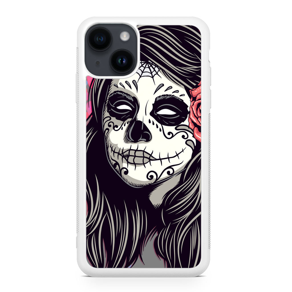 Girl Skull Flower iPhone 14 / 14 Plus Case