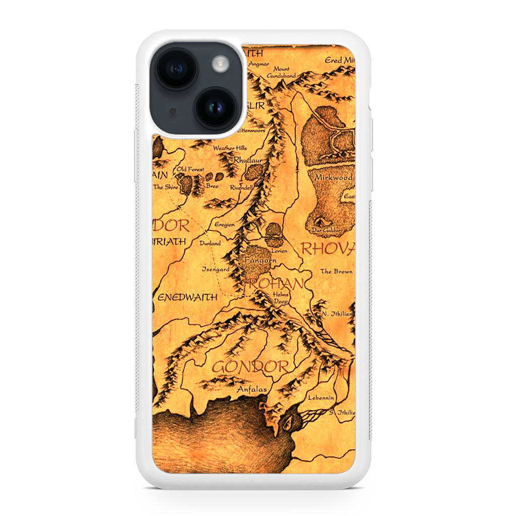 Middle Earth Map Hobbit iPhone 14 / 14 Plus Case