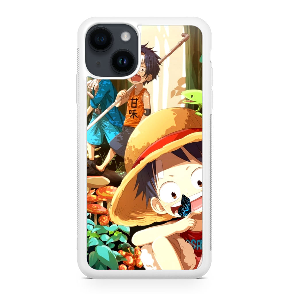 One Piece Little Sabo Ace Luffy Cute iPhone 14 / 14 Plus Case