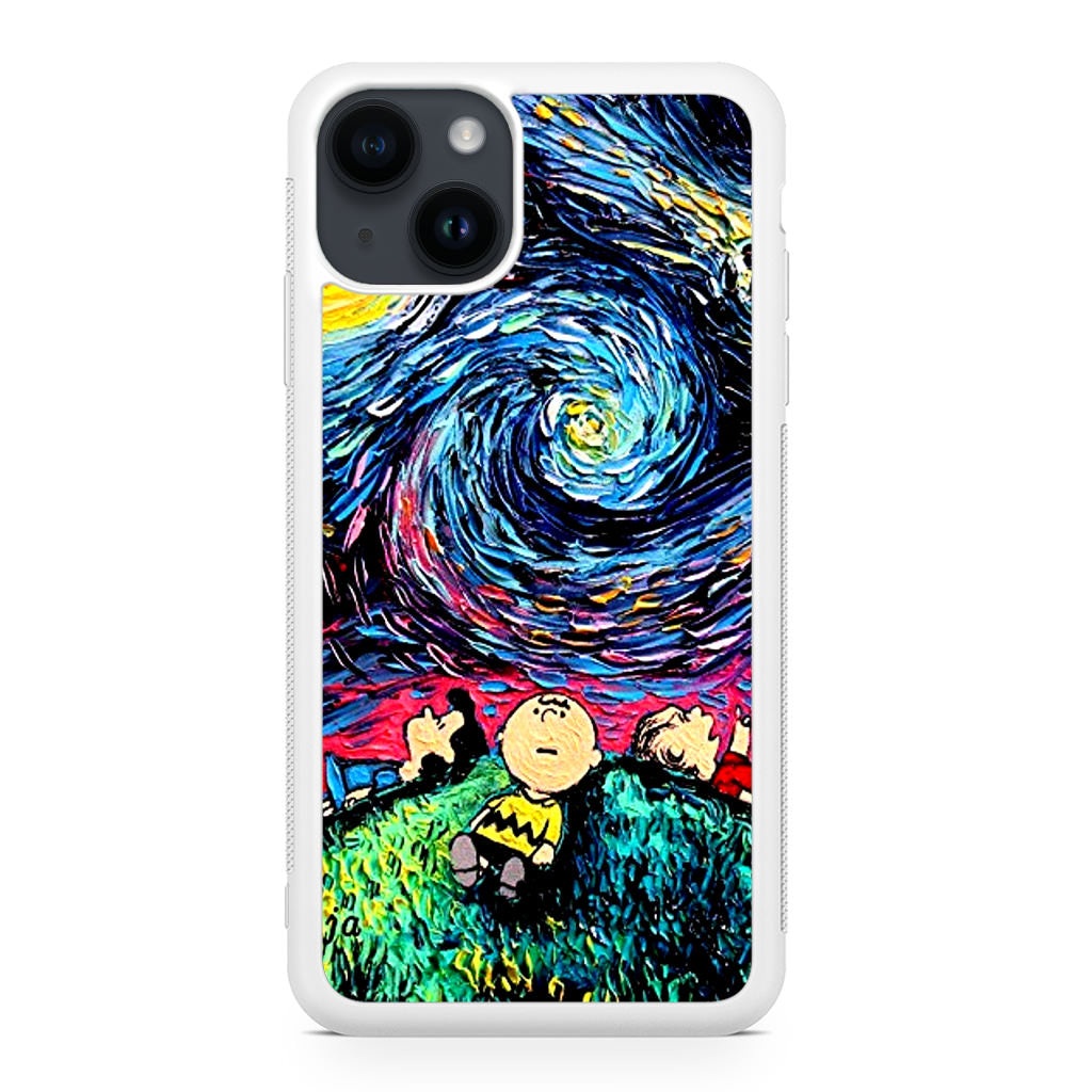 Peanuts At Starry Night iPhone 14 / 14 Plus Case