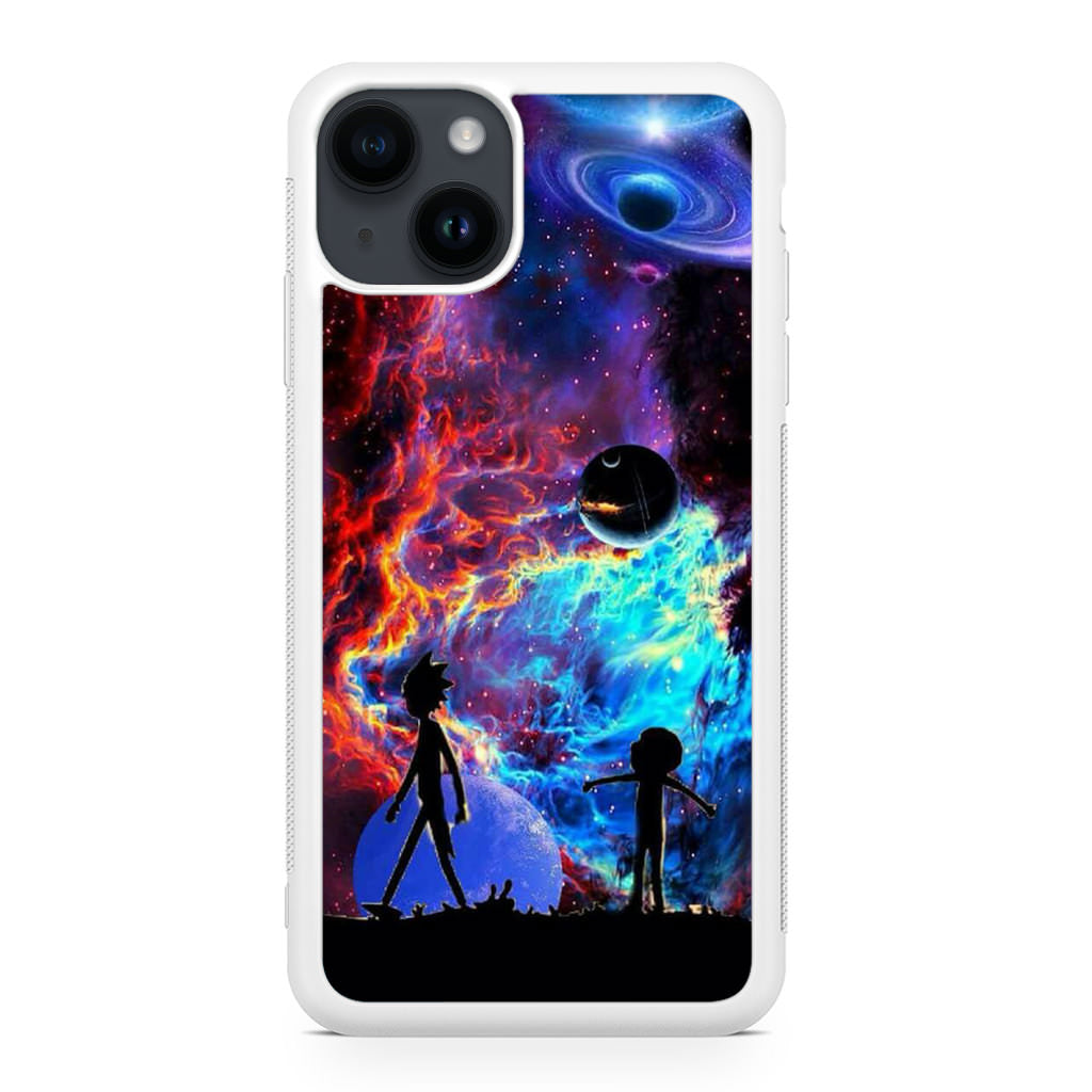 Rick And Morty Flat Galaxy iPhone 14 / 14 Plus Case