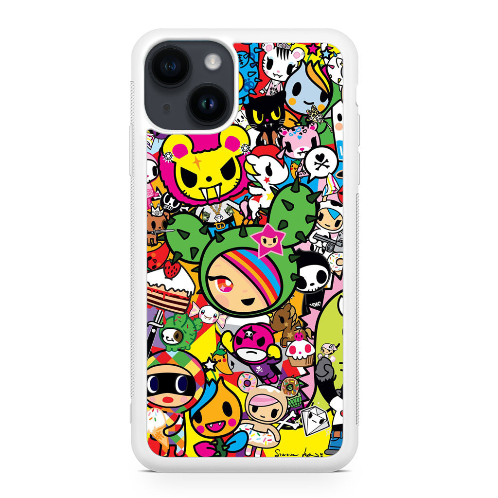 Tokidoki Characters iPhone 14 / 14 Plus Case - 2D TPU Transparent Case Tokidoki Characters iPhone 14 / 14 Plus Case - 2D TPU Transparent Case