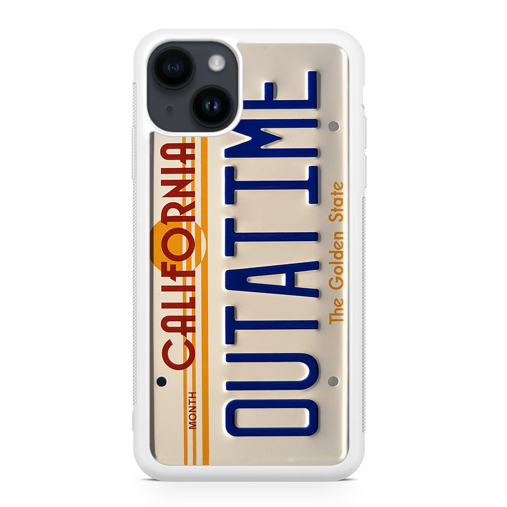 Back to the Future License Plate Outatime iPhone 14 / 14 Plus Case