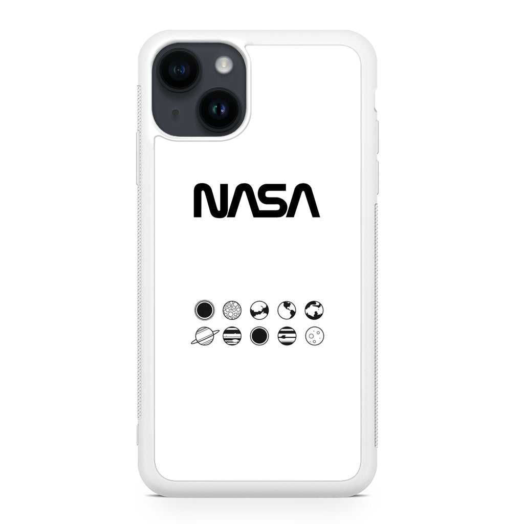 NASA Minimalist White iPhone 14 / 14 Plus Case