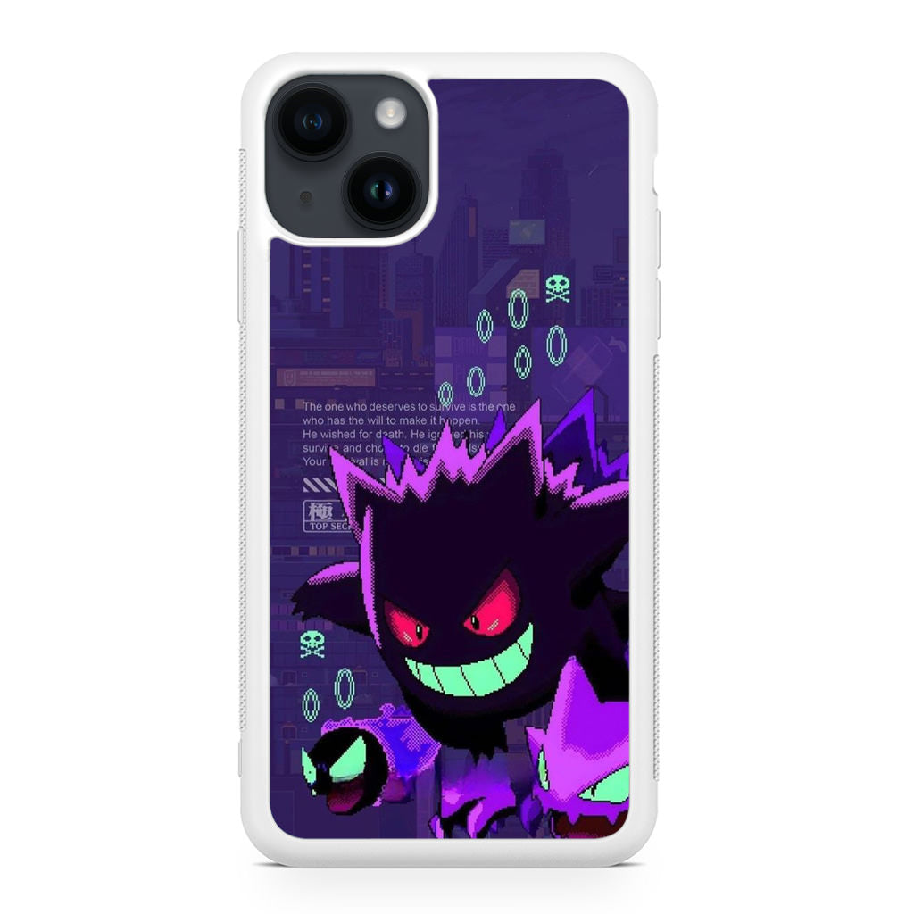 Gengar Pixel Art iPhone 15 / 15 Plus Case - 2D TPU Transparent Case Gengar Pixel Art iPhone 15 / 15 Plus Case - 2D TPU Transparent Case