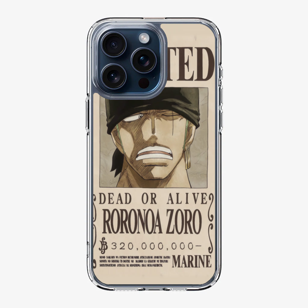 Roronoa Zoro Bounty iPhone 15 Pro / 15 Pro Max Case