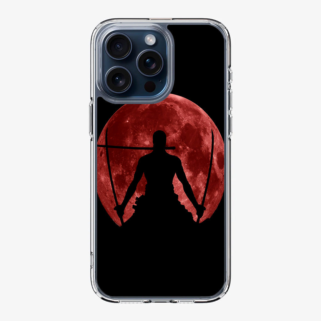 Silhouette Of Zoro In Santoryu Mode iPhone 15 Pro / 15 Pro Max Case