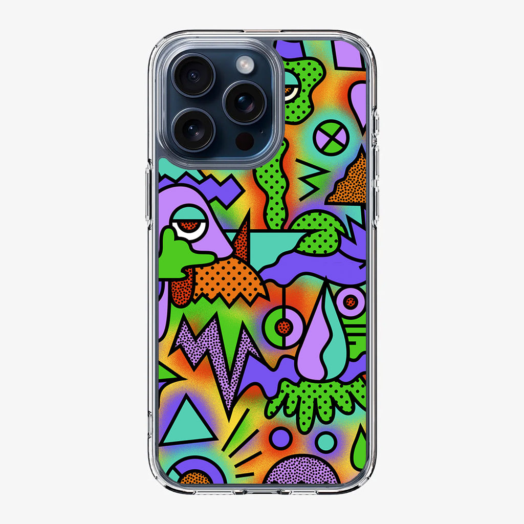 Abstract Colorful Doodle Art iPhone 15 Pro / 15 Pro Max Case