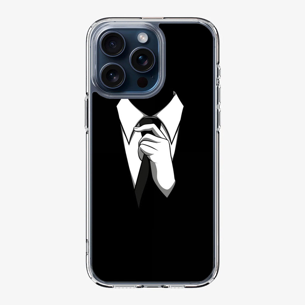 Anonymous Black White Tie iPhone 15 Pro / 15 Pro Max Case