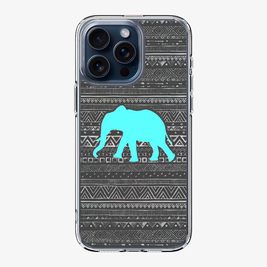 Aztec Elephant Turquoise iPhone 15 Pro / 15 Pro Max Case