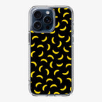 Bananas Fruit Pattern Black iPhone 15 Pro / 15 Pro Max Case
