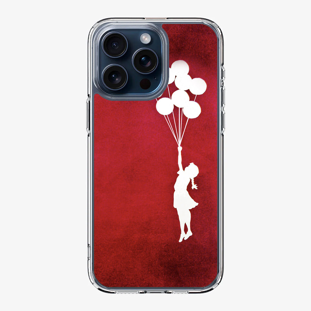 Banksy Girl With Balloons Red iPhone 15 Pro / 15 Pro Max Case