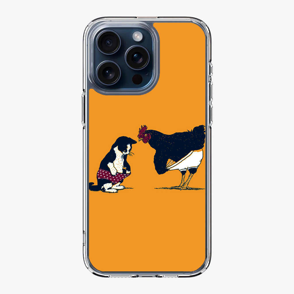 Cat Chicken Yellow Underwear Cute iPhone 15 Pro / 15 Pro Max Case