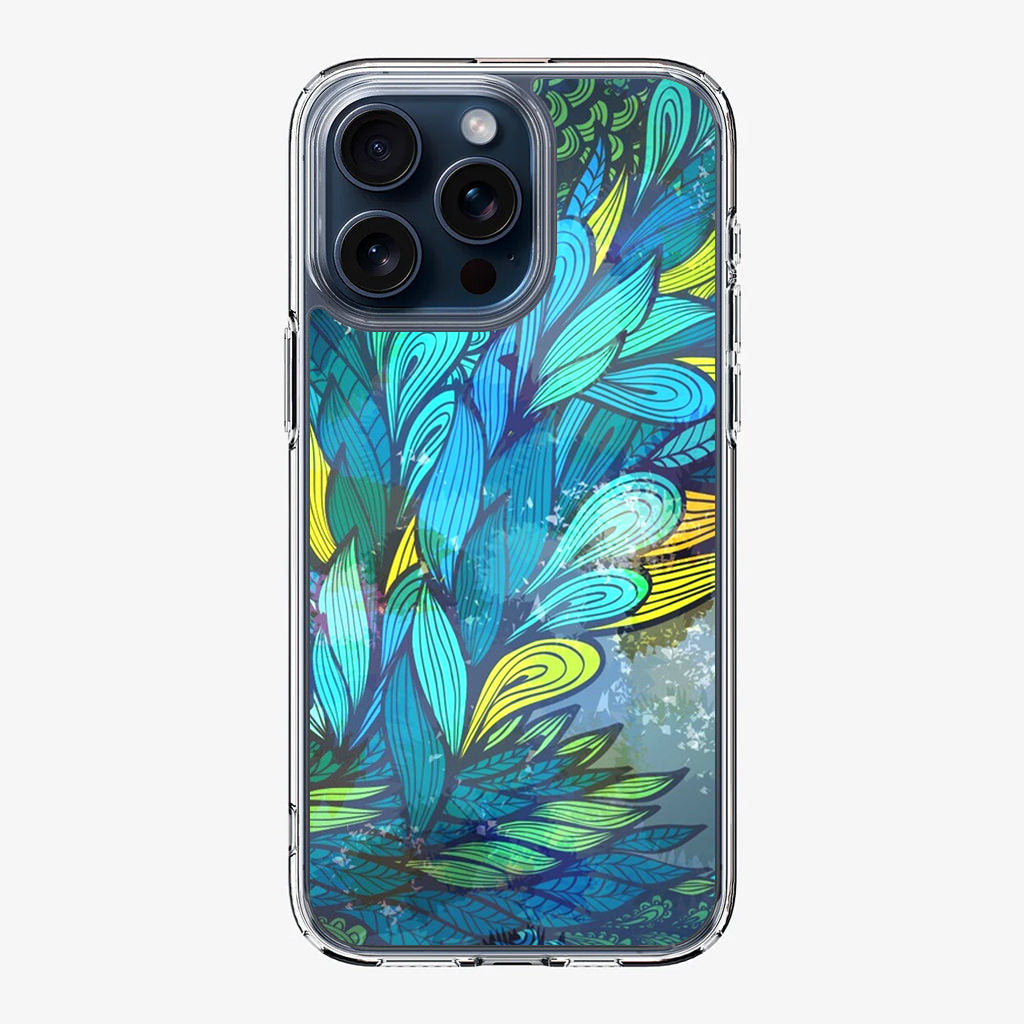 Colorful Art in Blue iPhone 15 Pro / 15 Pro Max Case