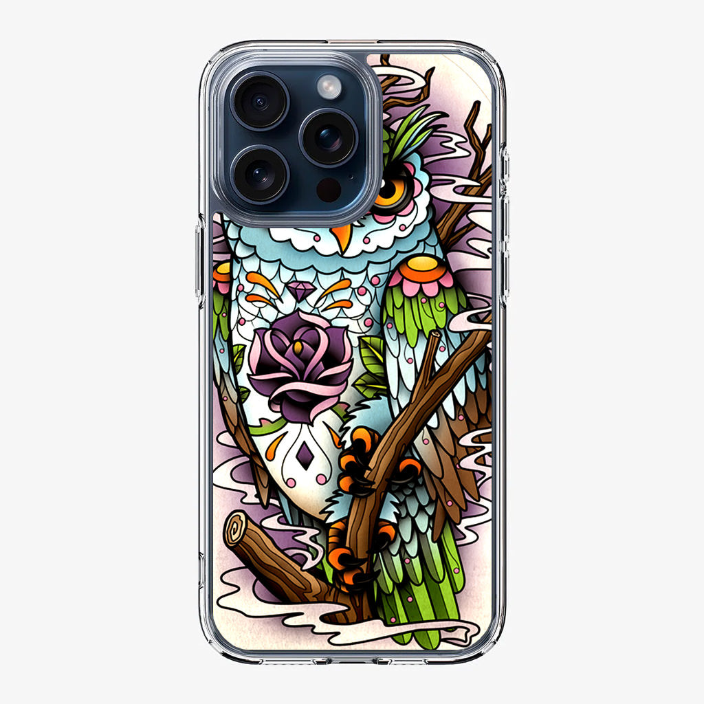 Sugar Skull Owl Tattoo iPhone 15 Pro / 15 Pro Max Case