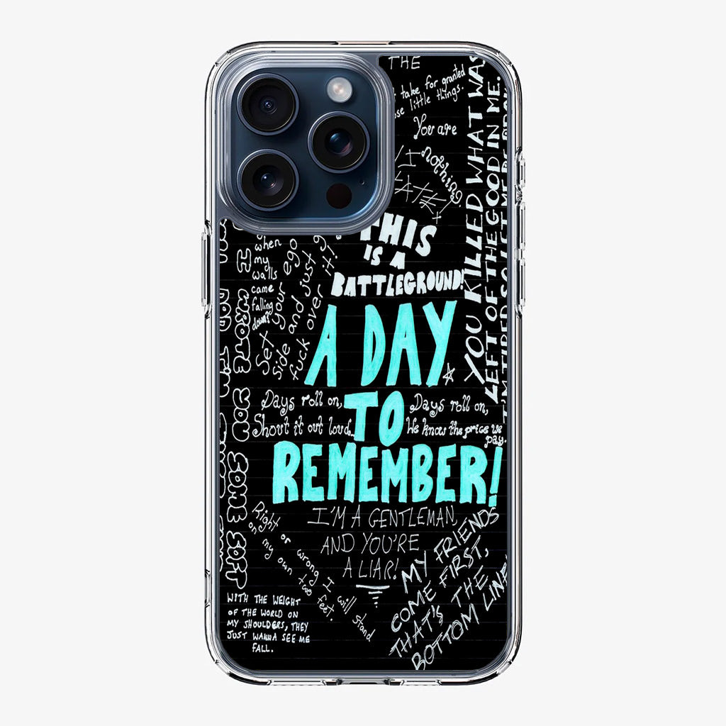 A Day To Remember Quote iPhone 15 Pro / 15 Pro Max Case