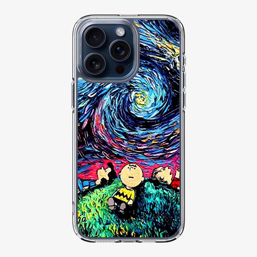 Peanuts At Starry Night iPhone 15 Pro / 15 Pro Max Case