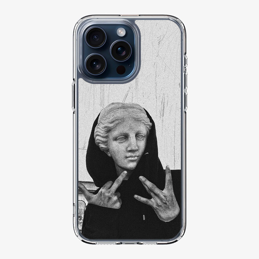 Greek Statue Wearing Hoodie iPhone 15 Pro / 15 Pro Max Case