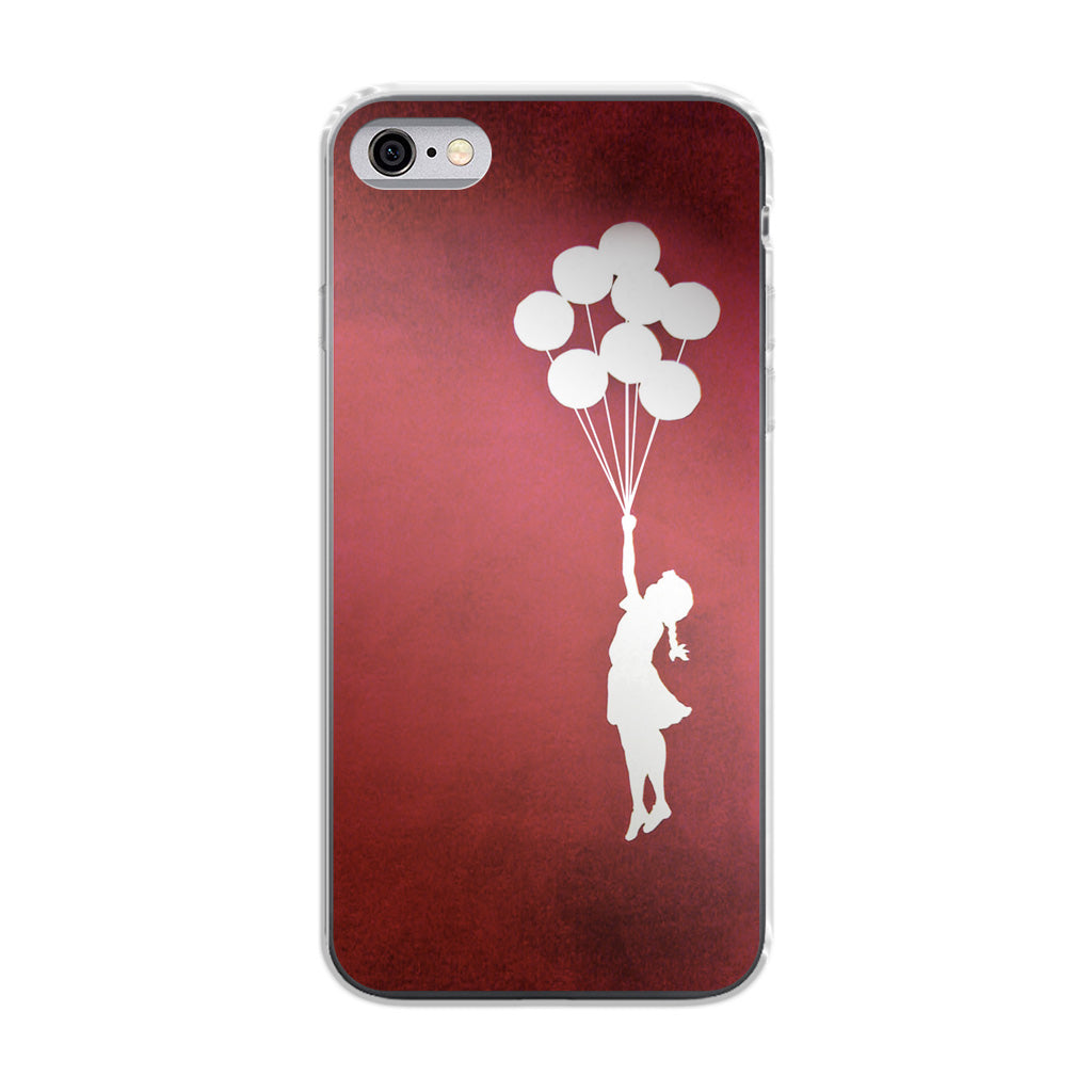 Banksy Girl With Balloons Red iPhone 6/6S Case