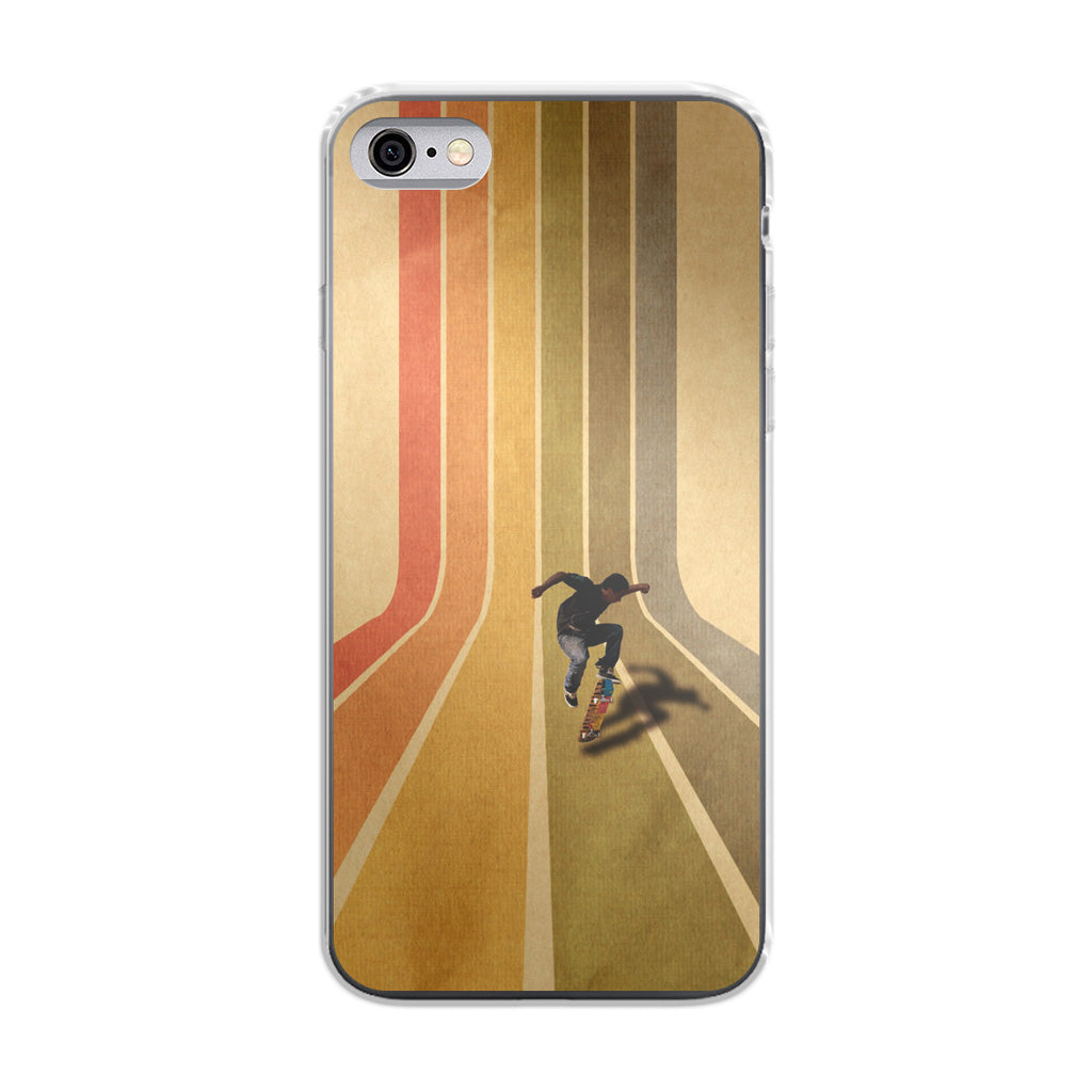 Vintage Skateboard On Colorful Stipe Runway iPhone 6 / 6s Plus Case