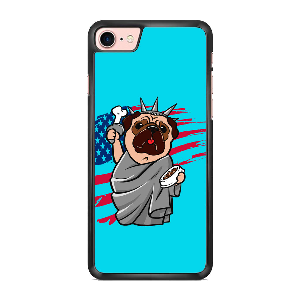 Independence Day Pug iPhone 8 Case