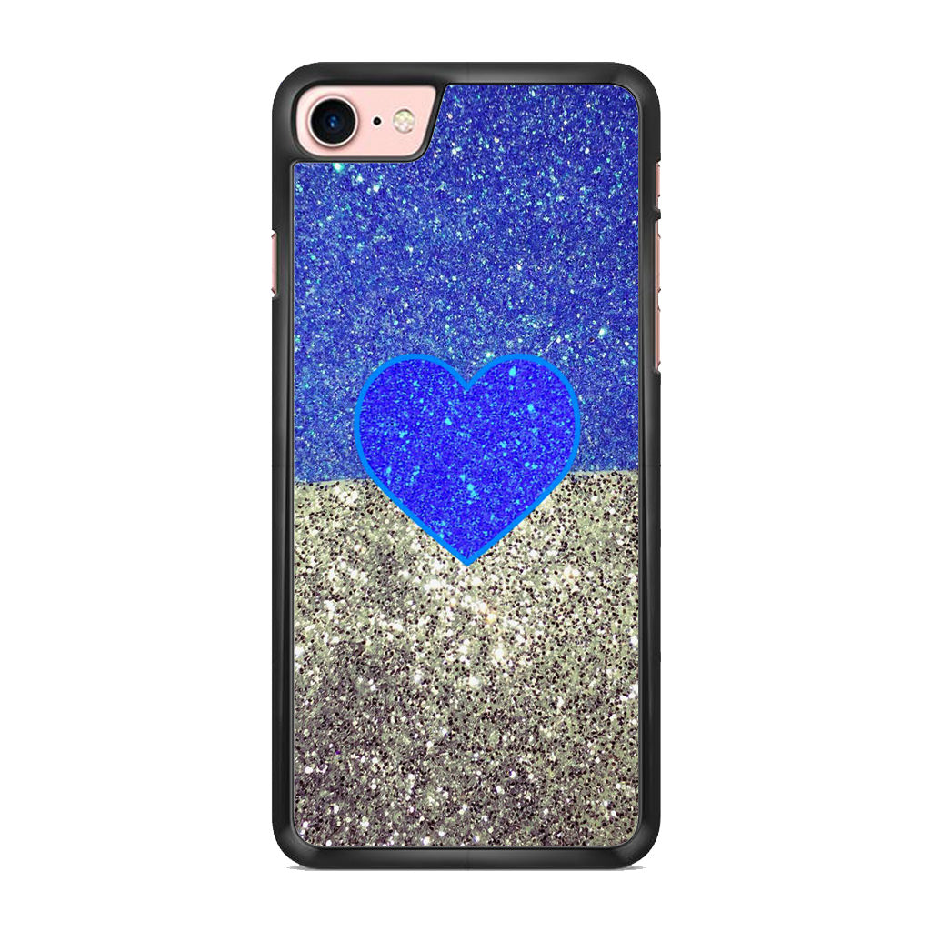 Love Glitter Blue and Grey iPhone 8 Case