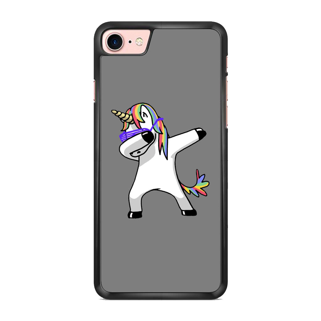 Unicorn Dabbing Grey iPhone 8 Case