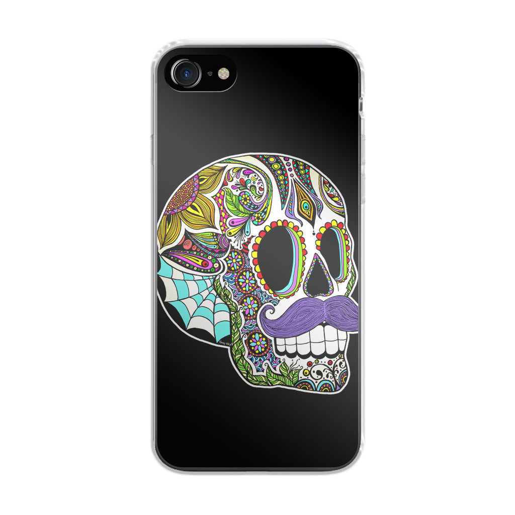 Mustache Sugar Skull iPhone 8 Case