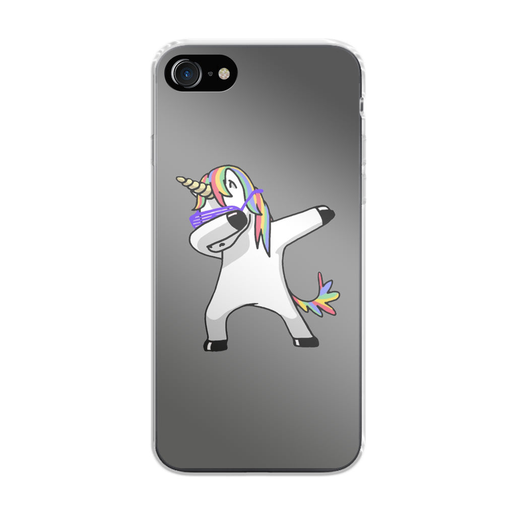 Unicorn Dabbing Grey iPhone 8 Case