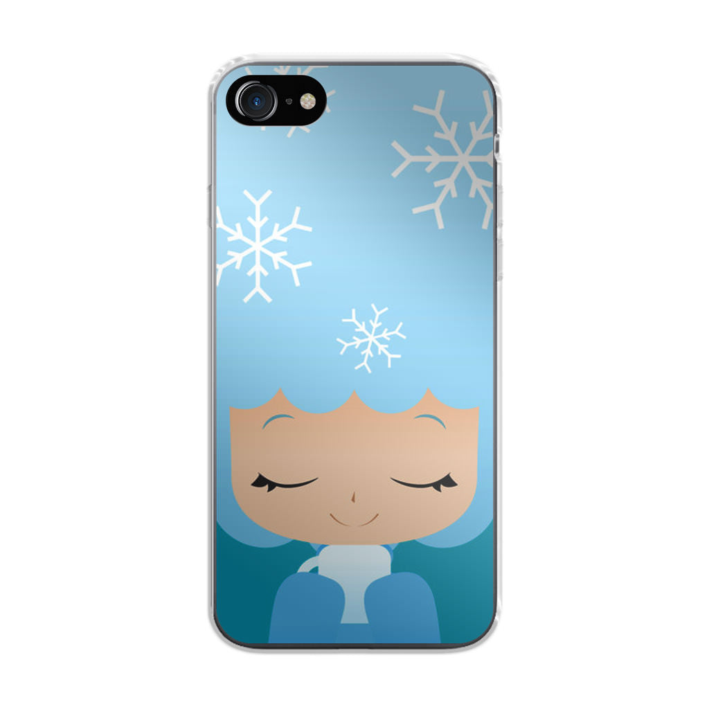 Winter Afro Girl iPhone 8 Case