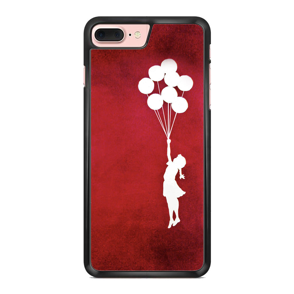 Banksy Girl With Balloons Red iPhone 8 Plus Case