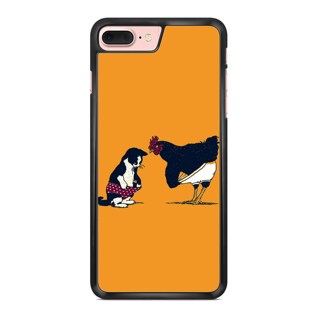 Cat Chicken Yellow Underwear Cute iPhone 8 Plus Case