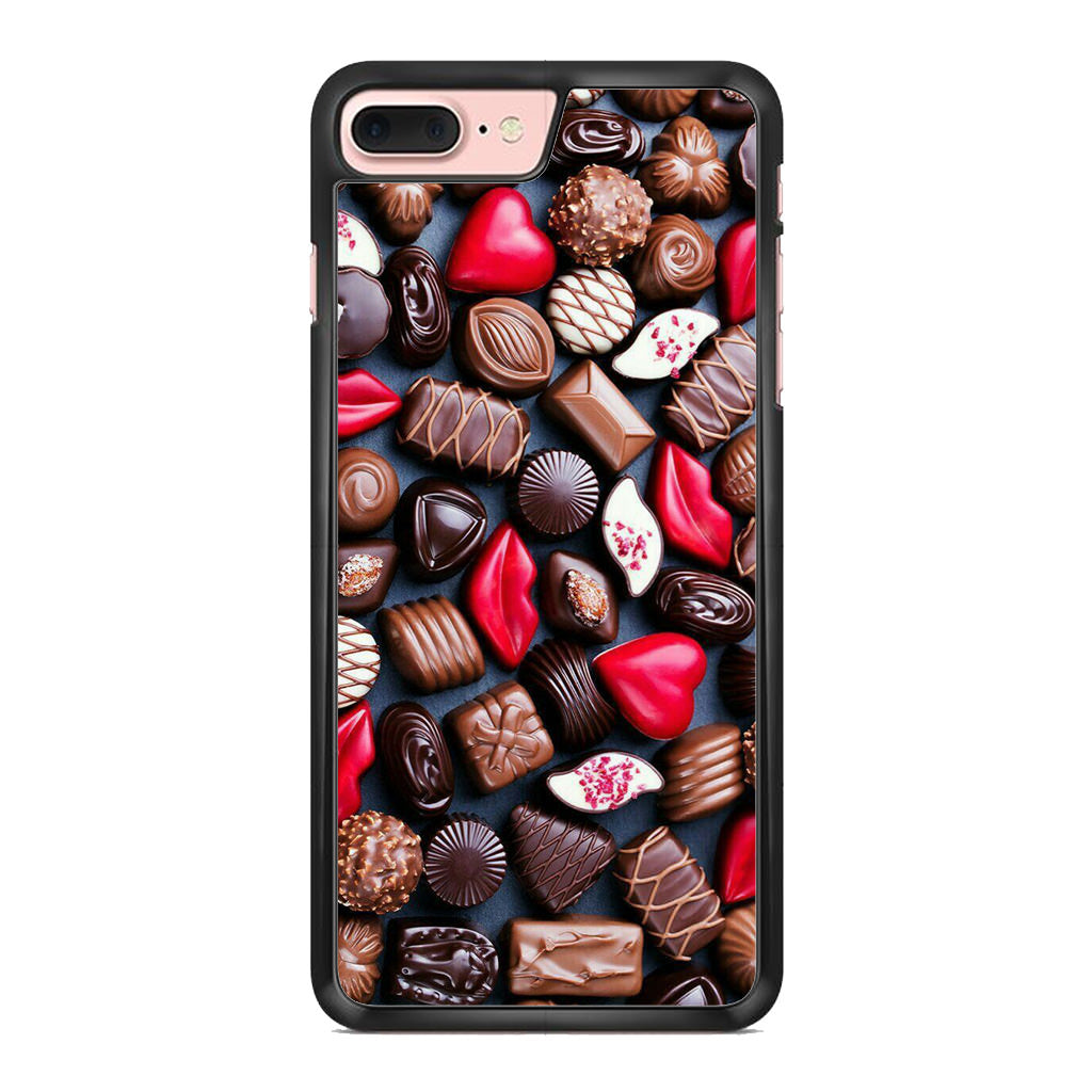 I Love Choco Pattern iPhone 7 Plus Case