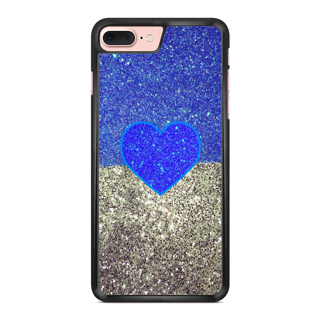 Love Glitter Blue and Grey iPhone 8 Plus Case