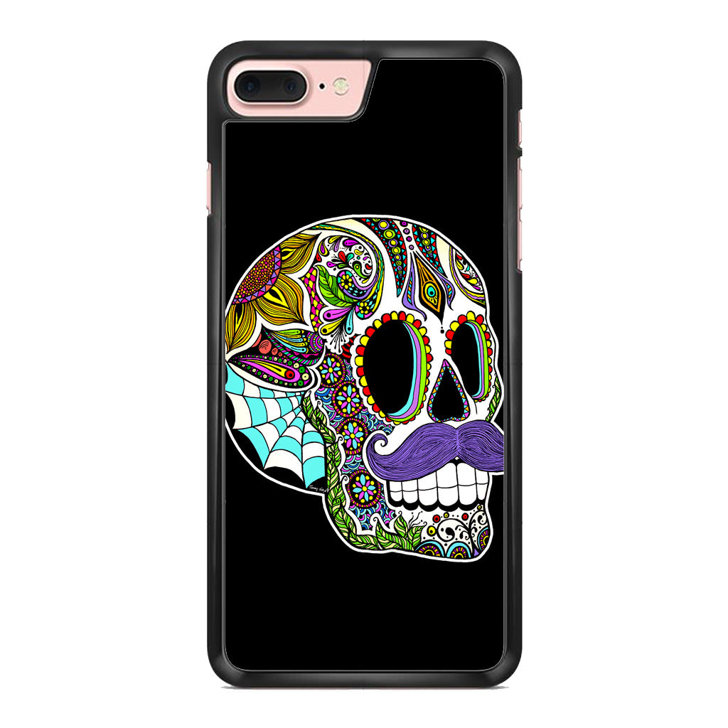 Mustache Sugar Skull iPhone 8 Plus Case