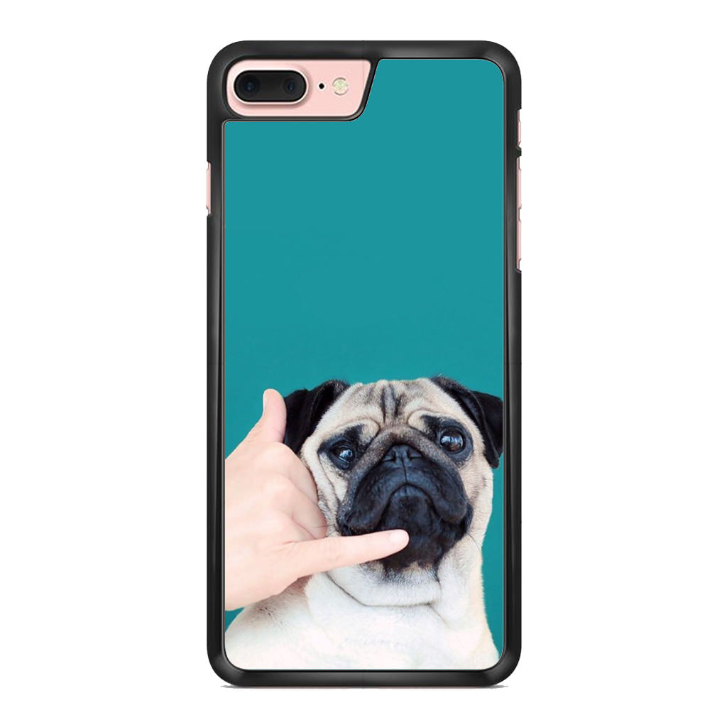 Pug is on the Phone iPhone 8 Plus Case