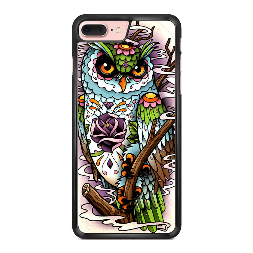 Sugar Skull Owl Tattoo iPhone 7 Plus Case