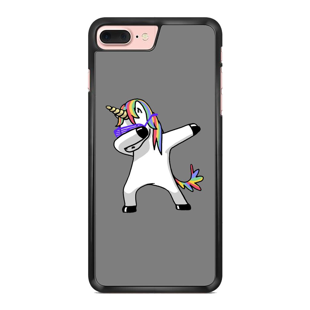 Unicorn Dabbing Grey iPhone 8 Plus Case