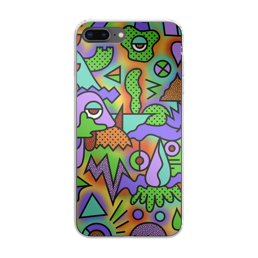 Abstract Colorful Doodle Art iPhone 8 Plus Case