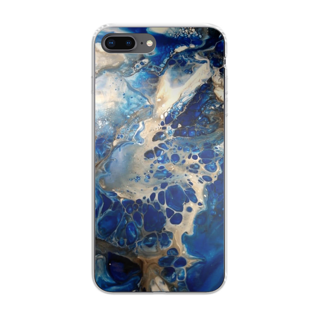 Abstract Golden Blue Paint Art iPhone 8 Plus Case