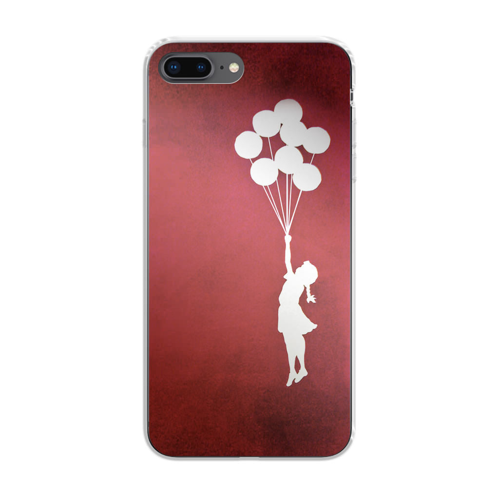 Banksy Girl With Balloons Red iPhone 8 Plus Case