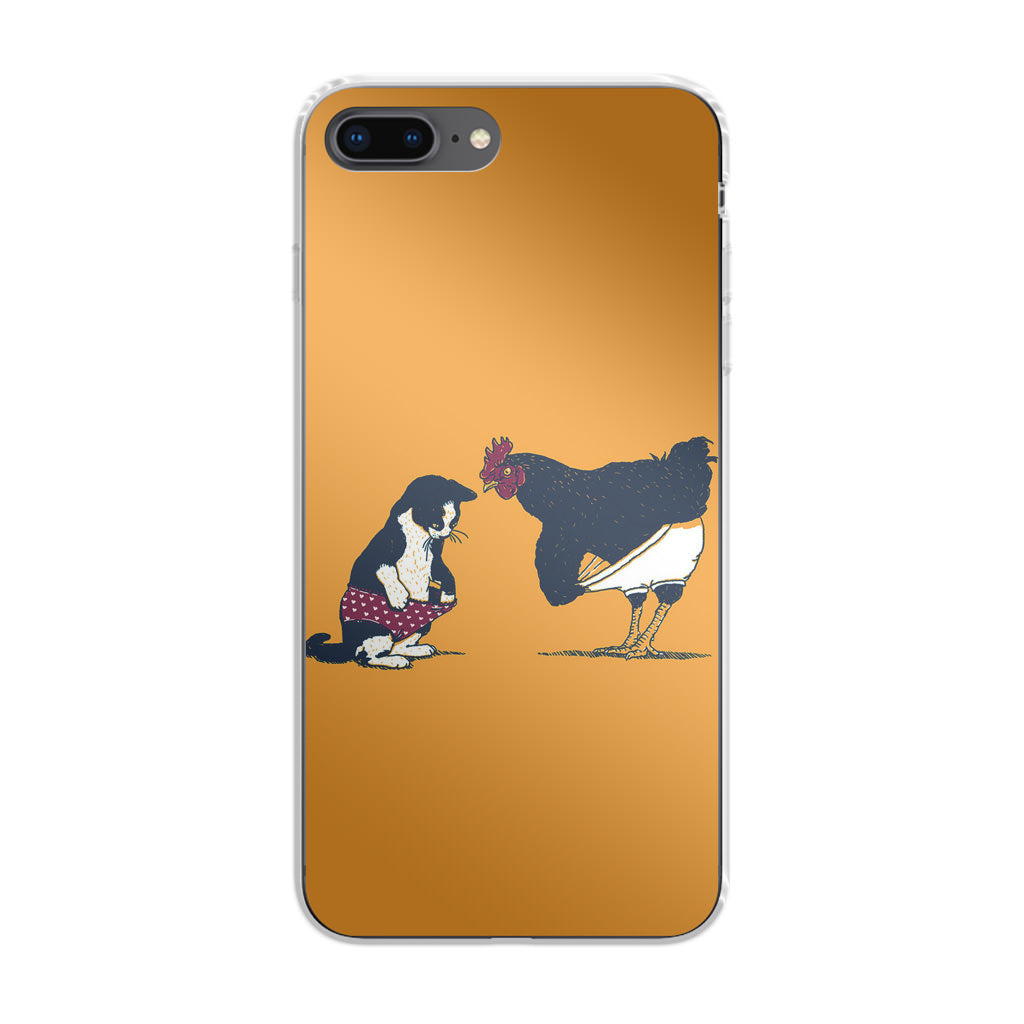 Cat Chicken Yellow Underwear Cute iPhone 8 Plus Case