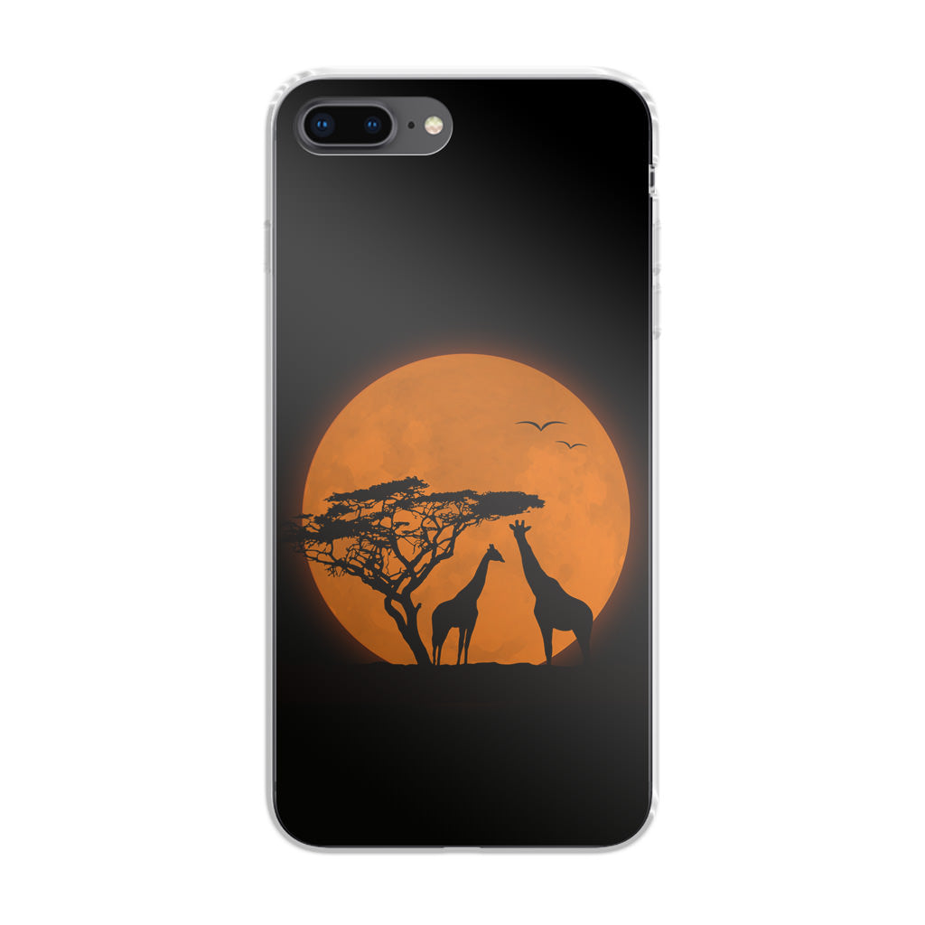 Giraffes Silhouette iPhone 8 Plus Case