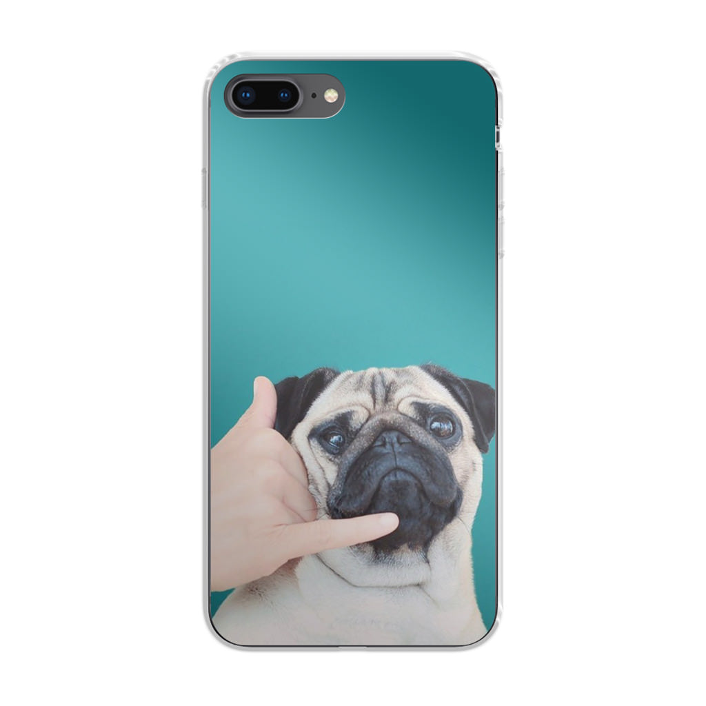 Pug is on the Phone iPhone 8 Plus Case