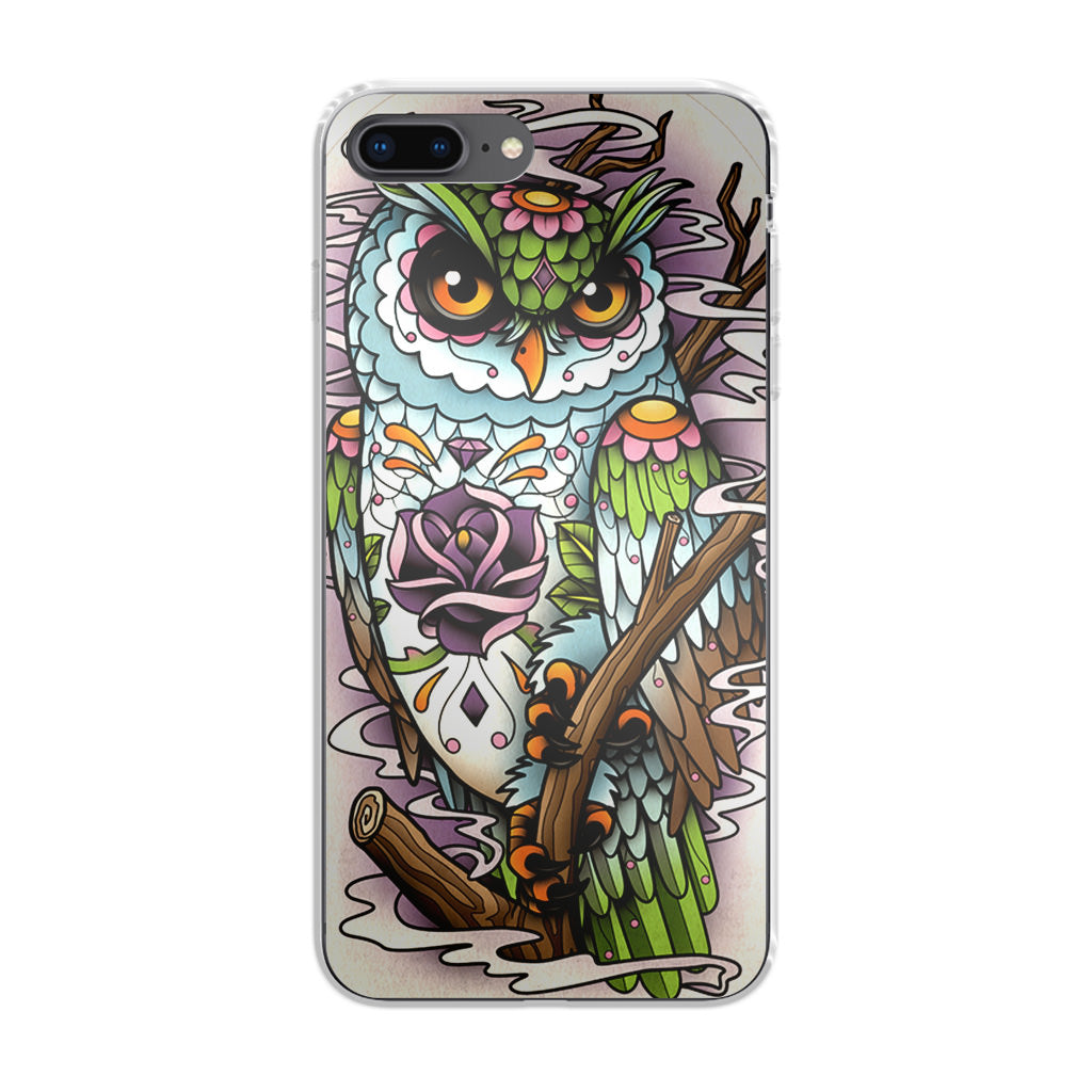 Sugar Skull Owl Tattoo iPhone 7 Plus Case