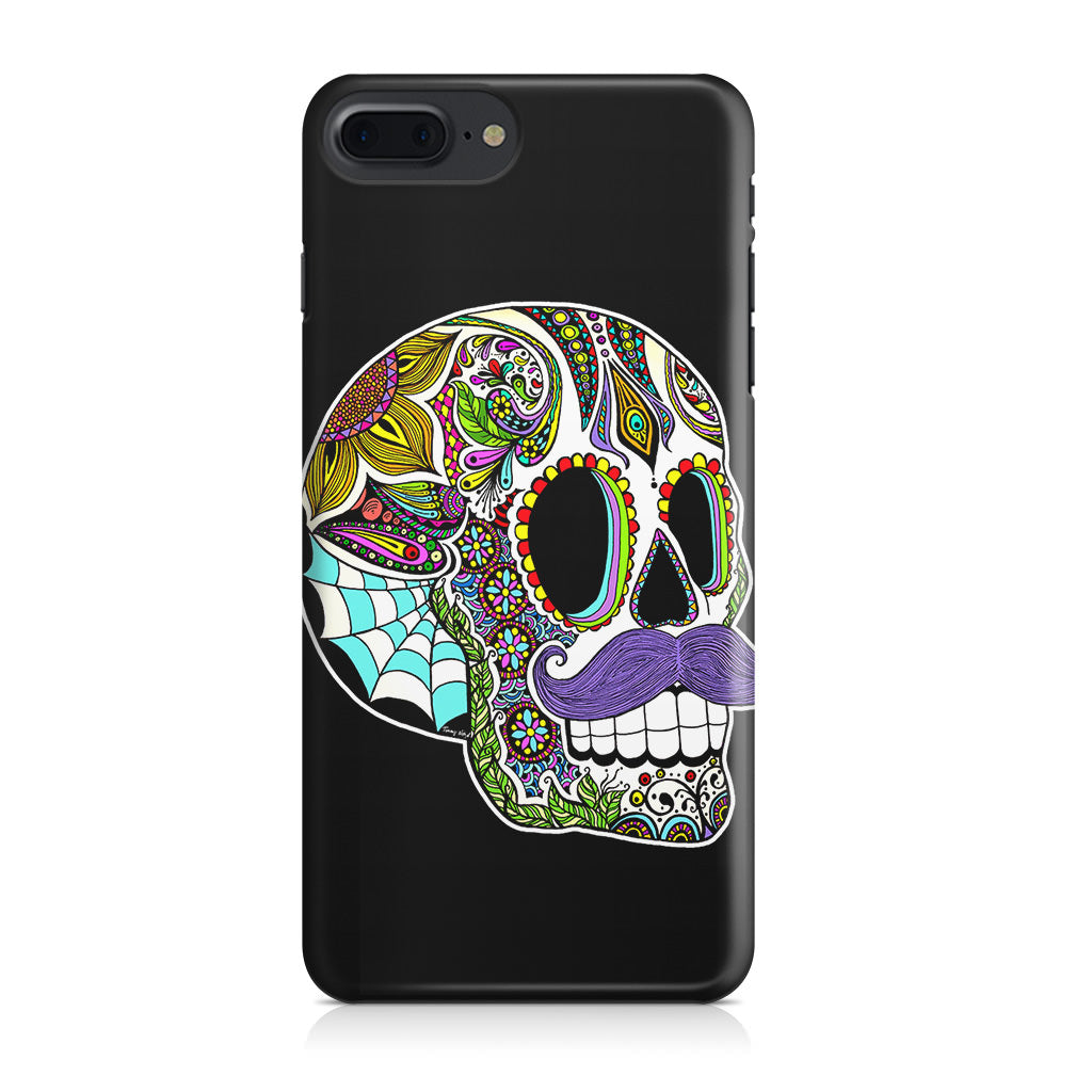 Mustache Sugar Skull iPhone 8 Plus Case