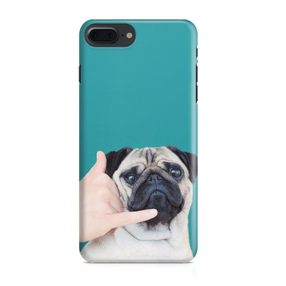 Pug is on the Phone iPhone 8 Plus Case