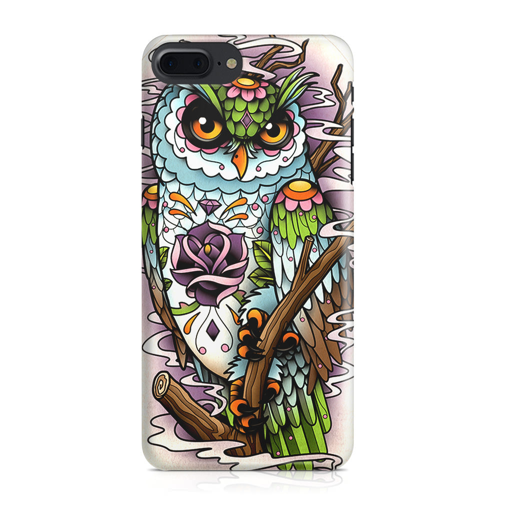 Sugar Skull Owl Tattoo iPhone 8 Plus Case